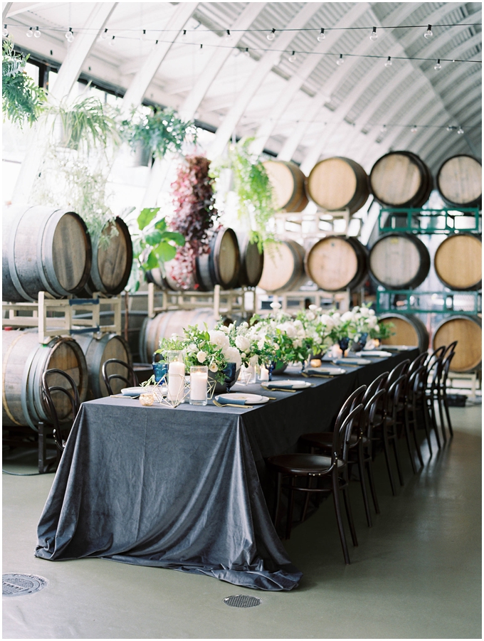 wedding reception table at coopers hall portland