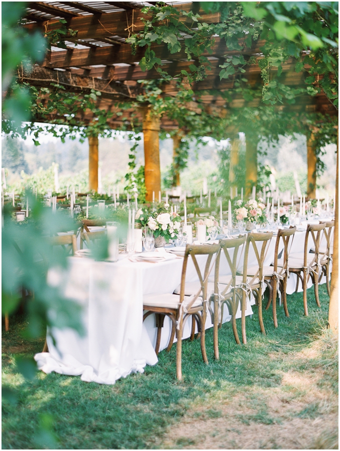 wedding reception tables at villa catalana cellars