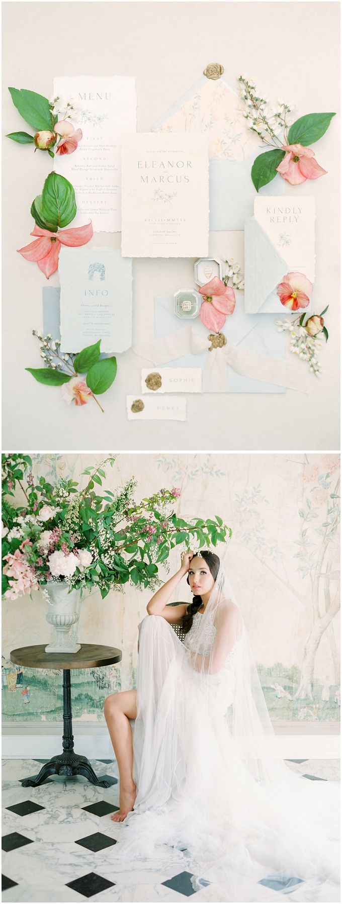 custom wedding invitation by floraison design co at lakewold gardens